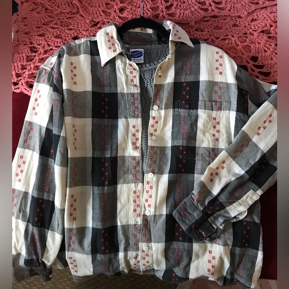 Company One Long sleeve cotton Buffalo plaid collared  shirt